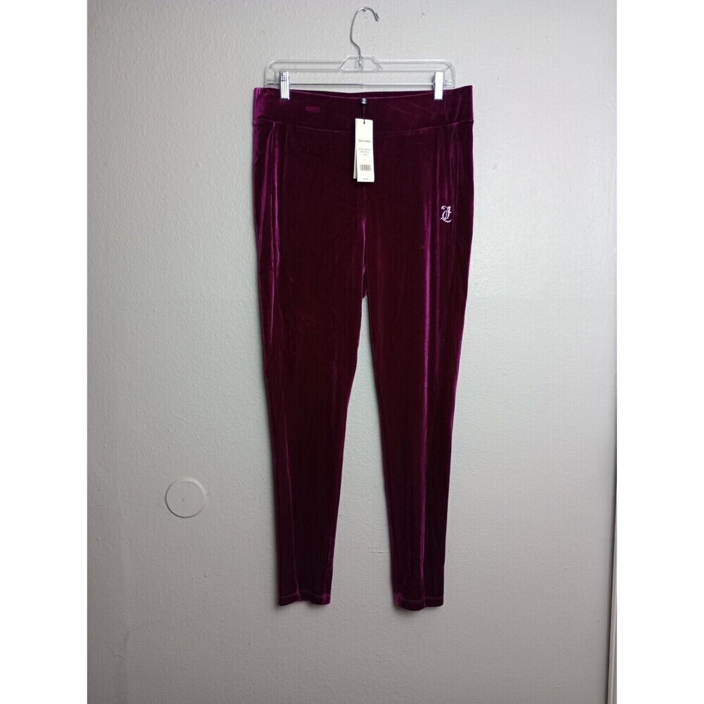 Juicy Couture Velour Maroon Track Pants Size Large L Women's NWT